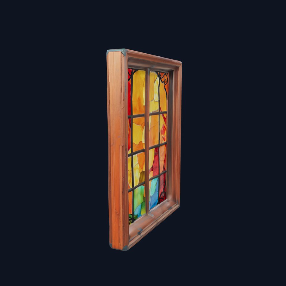 Vibrant Stained Glass Window model pack